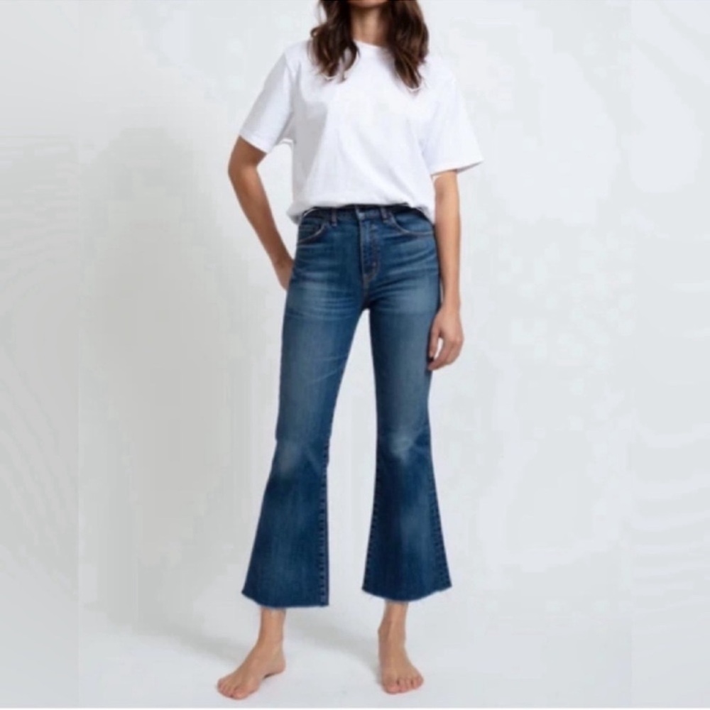 ASKK NY The Geek Crop Flare Jeans Auburn Wash Size 29